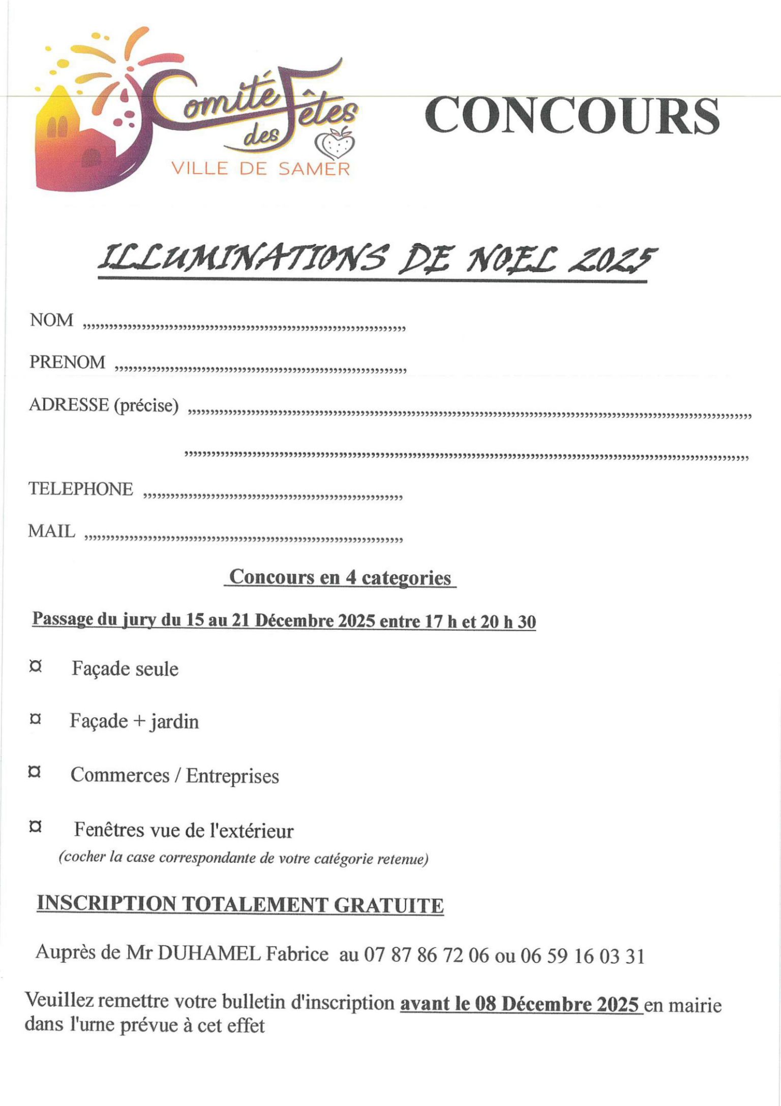 Téléchargez le bulletin d'inscription