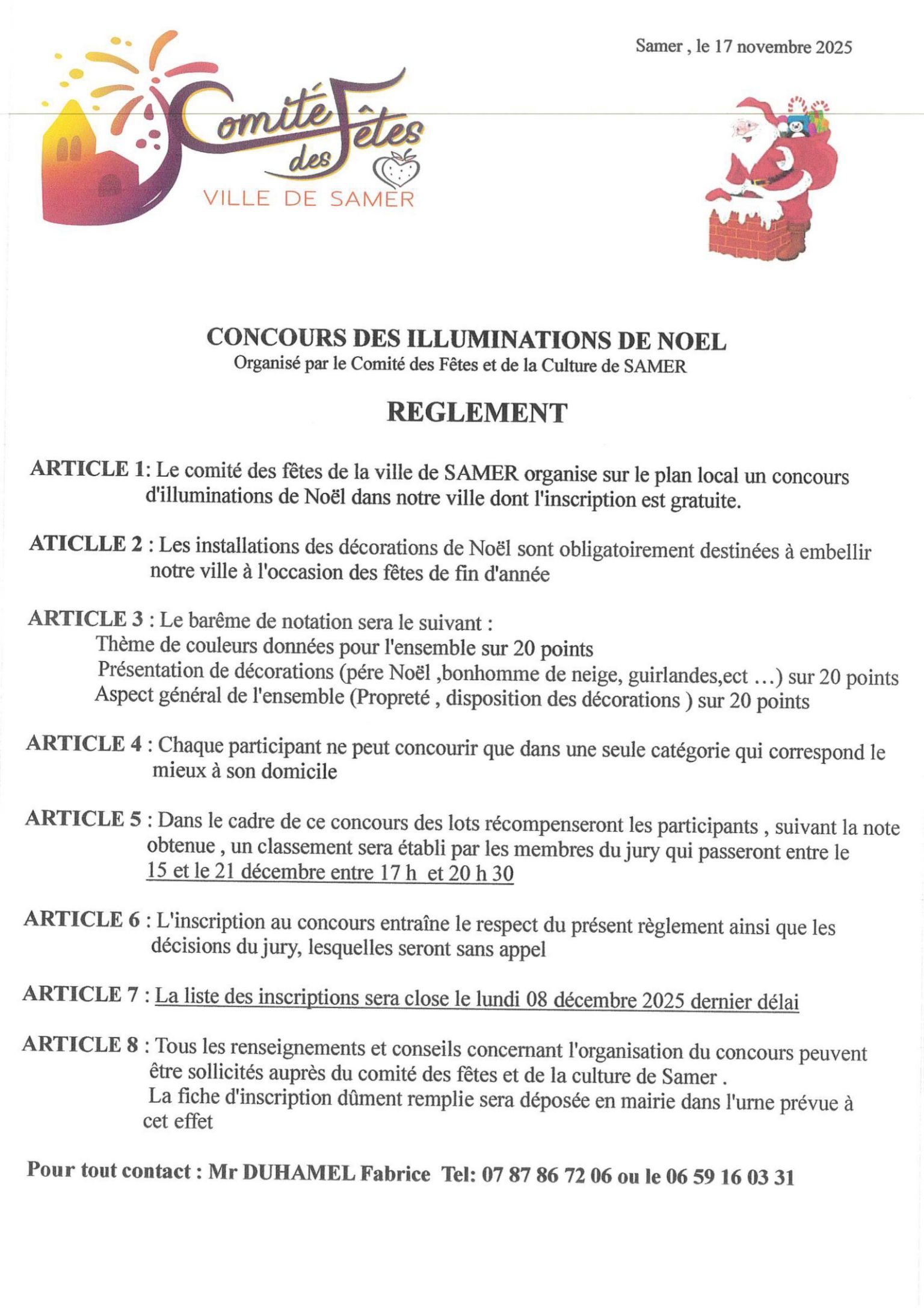 Téléchargez le règlement du concours